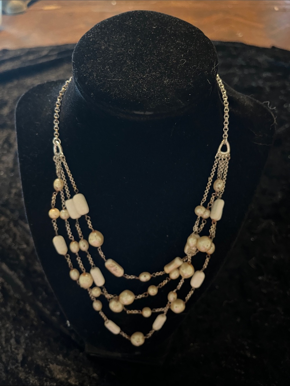 Liz Claiborne Multi-Strand Ivory Bead Necklace